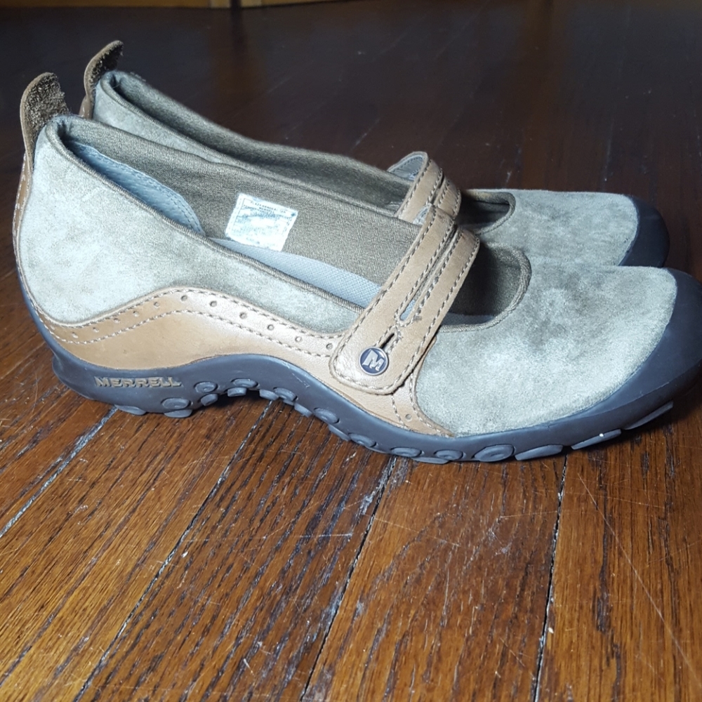 Merrell Brown Suede/Leather Mary Janes Gem